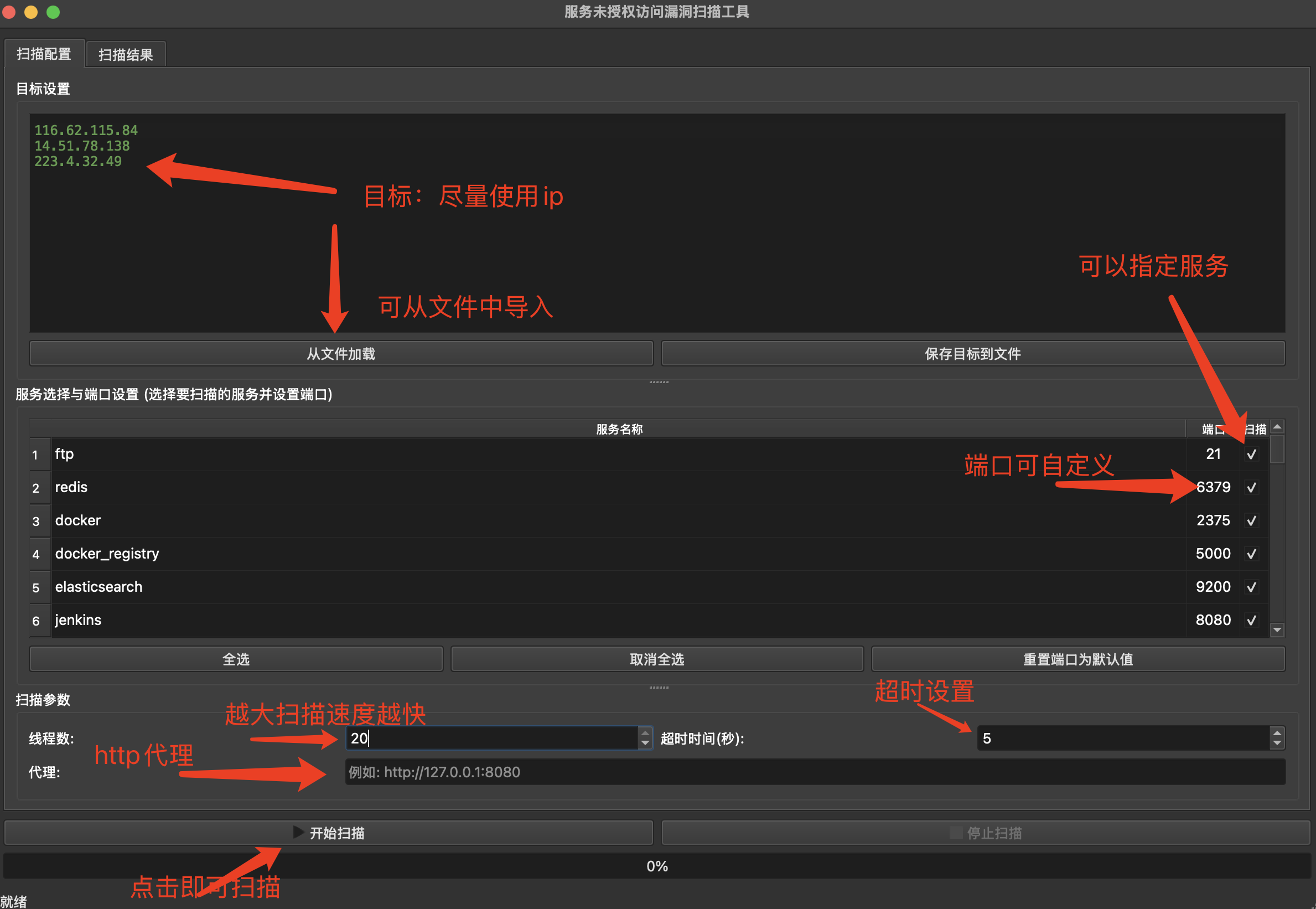 未授权访问漏洞检测-图形化(GUI)工具-支持51种服务-鹏组安全社区